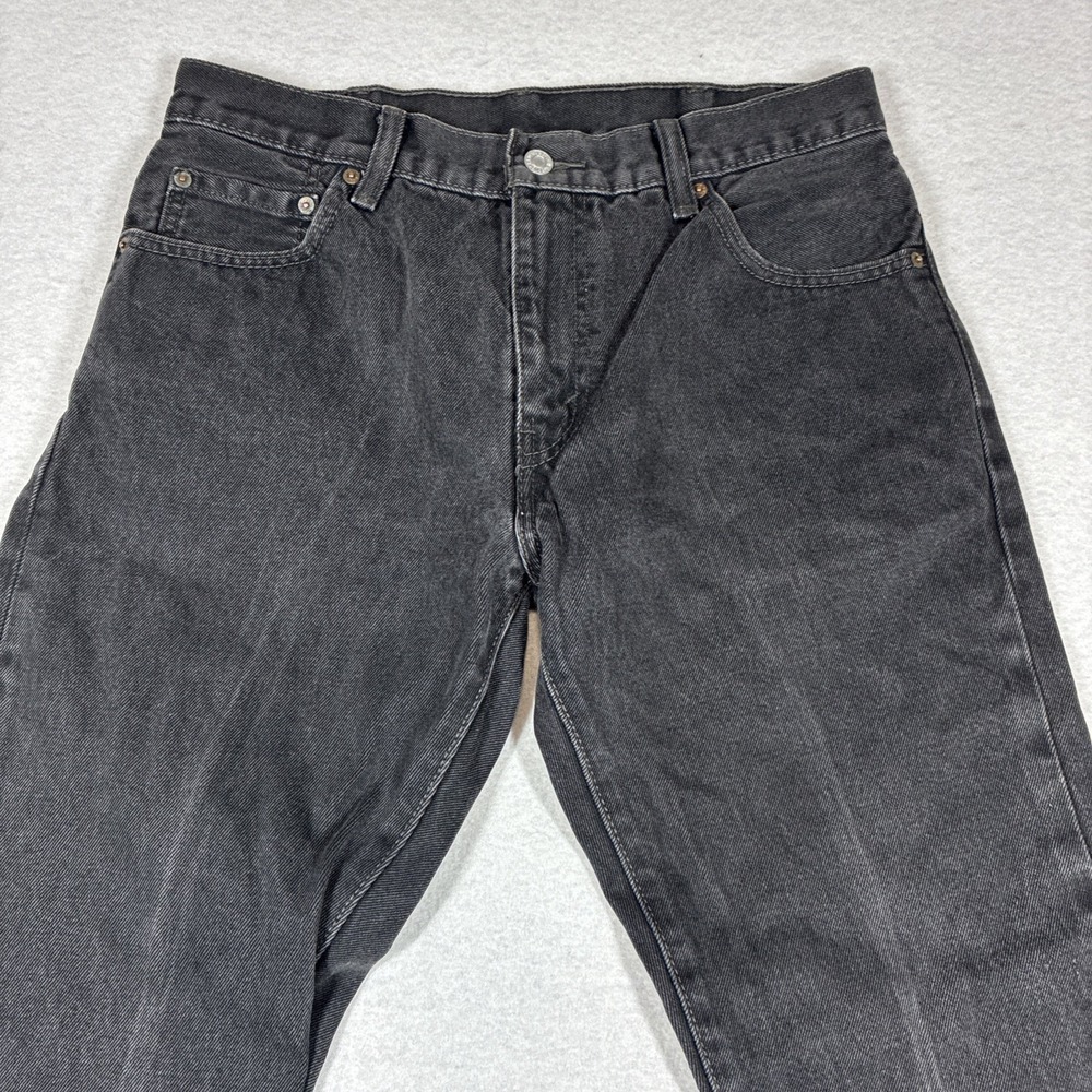 Levis 517 Mens Bootcut Jeans Faded Black Denim Pants 33x29 *Hemmed* Starched - Picture 5 of 15